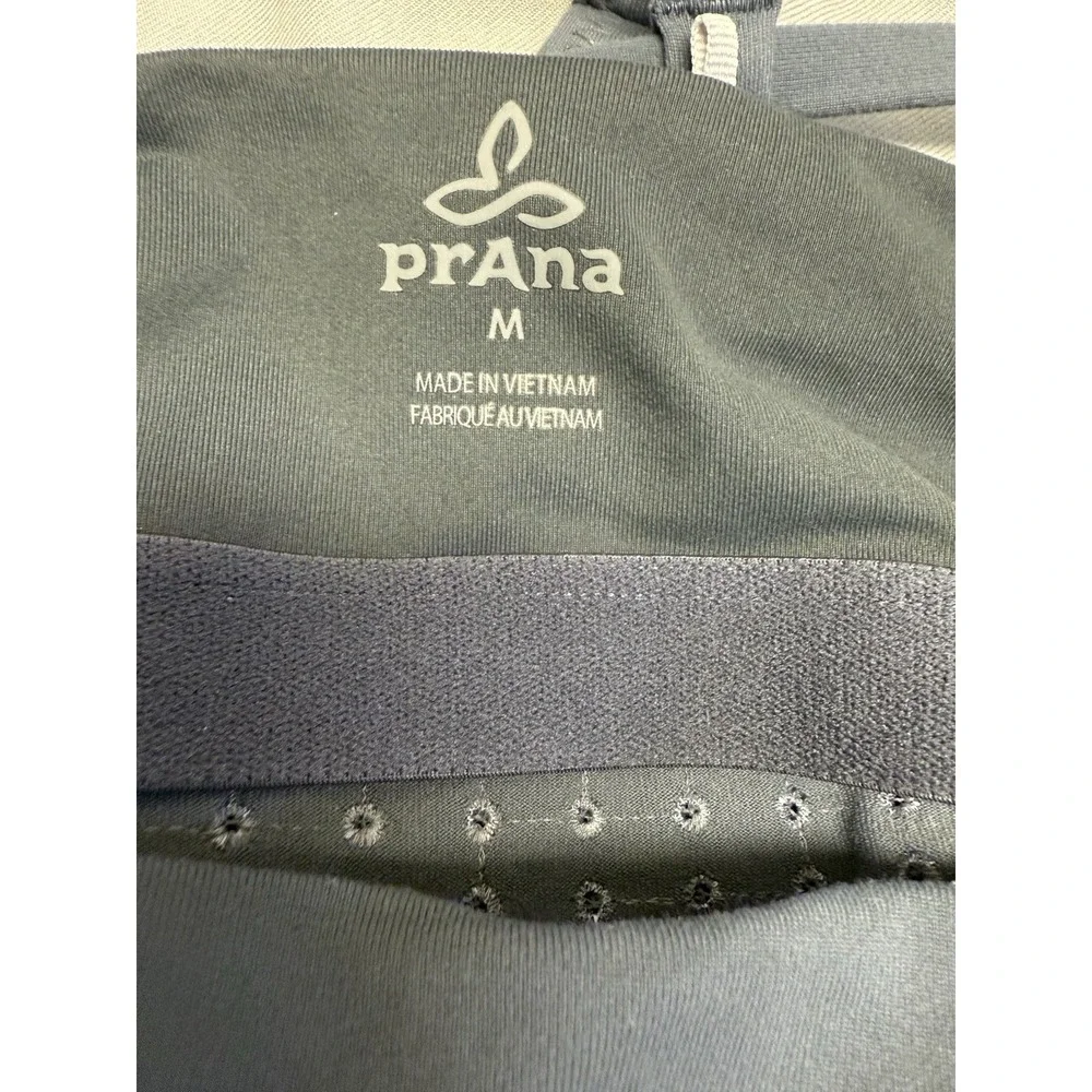 PrAna's Faro Bralette in Chalkboard Grey Medium Eyelet Halter T Back Stretch